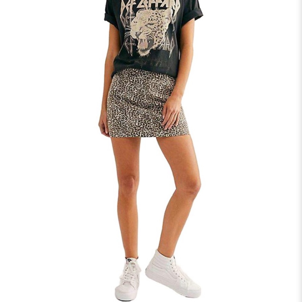 Free People Modern Femme skirt in leopard tea